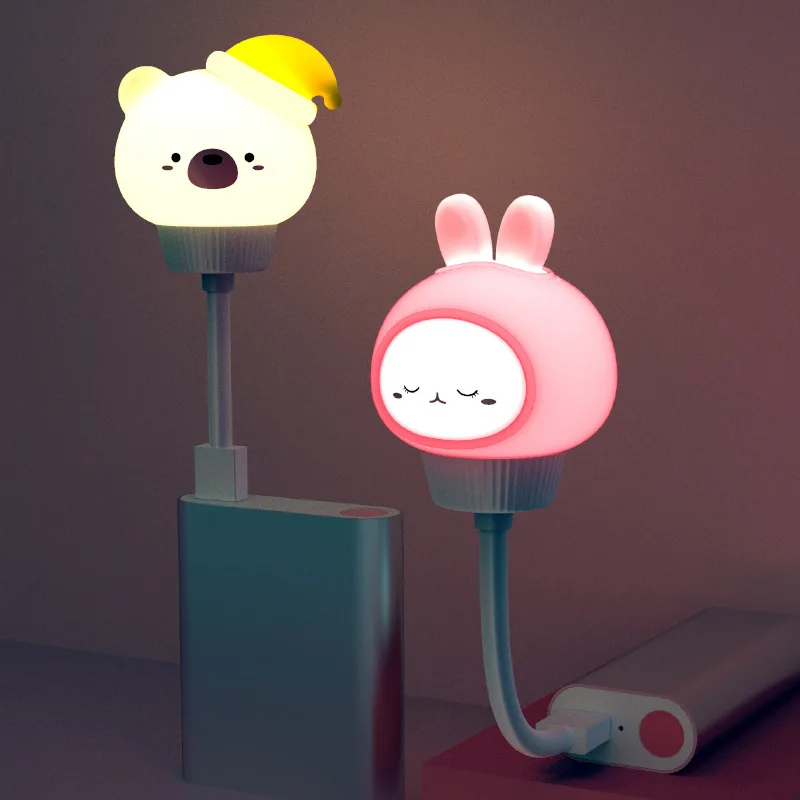 GGbingo USB/ Remote Control Night Light LED Cute Cartoon Bear Chick Kitten Night Light for Baby Kid Bedroom Decor Bedside Light
