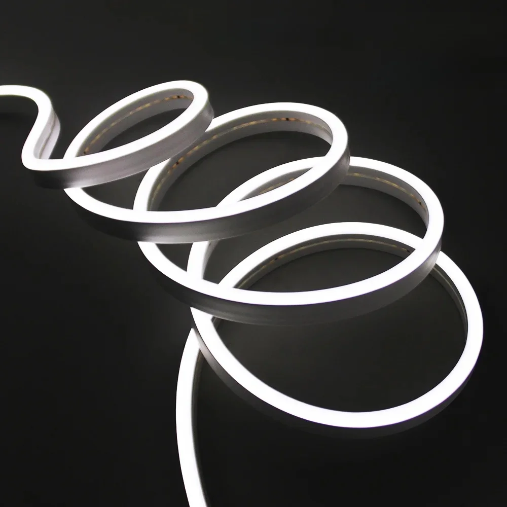 Bande lumineuse LED néon DC 12V 24V, étanche, corde en Silicone, lampe Flexible, décoration de la maison avec fil à 2 broches, 9 couleurs