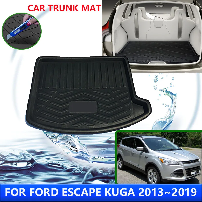 

For Ford Escape Kuga 2013~2019 2014 2016 2018 Car Rear Trunk Protector Pads Auto Waterproof Liner Anti-Fouling Mats Accessories