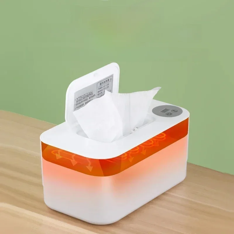 Podgrzewacz do chusteczek dla niemowląt z wyświetlaczem LED Dozownik mokrych ręczników Przenośny podgrzewacz do chusteczek USB Podgrzewacz do serwetek do domu / samochodu — zdjęcie 2