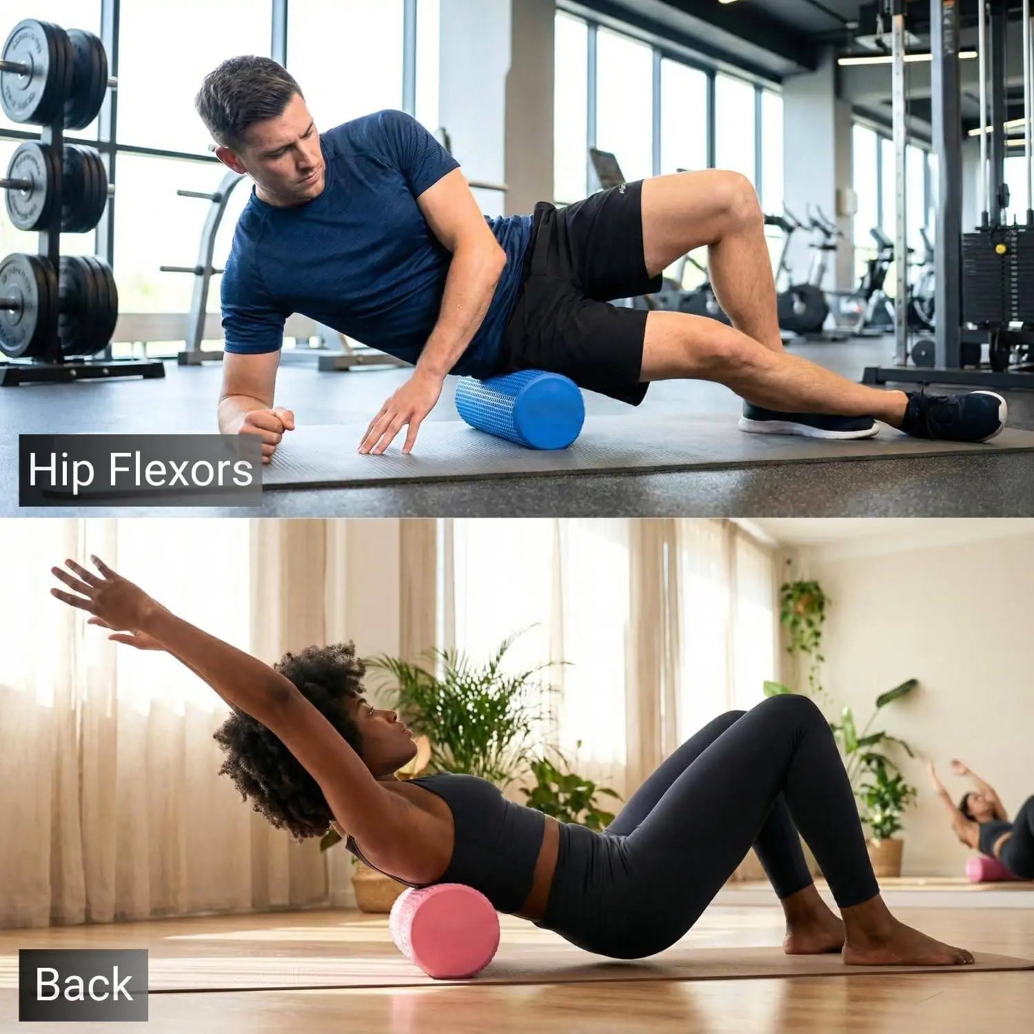 EVA Yoga-Schaumstoffrolle, Workout-Schaumstoffrolle, Pilates-Körperübungsrolle für Rücken, Beine und Körperdehnung. – Detail 5