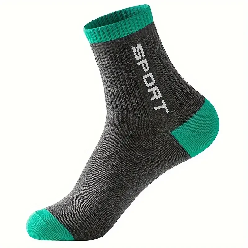 10pairs Men\'s Cotton Socks, Casual Sports Socks, Fashion Sweat-absorbing Breathable Comfy Crew Socks For Autumn Winter