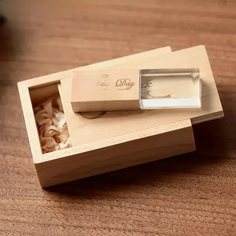 JASTER Crystal Houten USB-stick pen drive U-disk geheugenstick pendrive 4GB 8GB 16GB 32GB 64GB bruiloft cadeau thumb drive - afbeelding 2