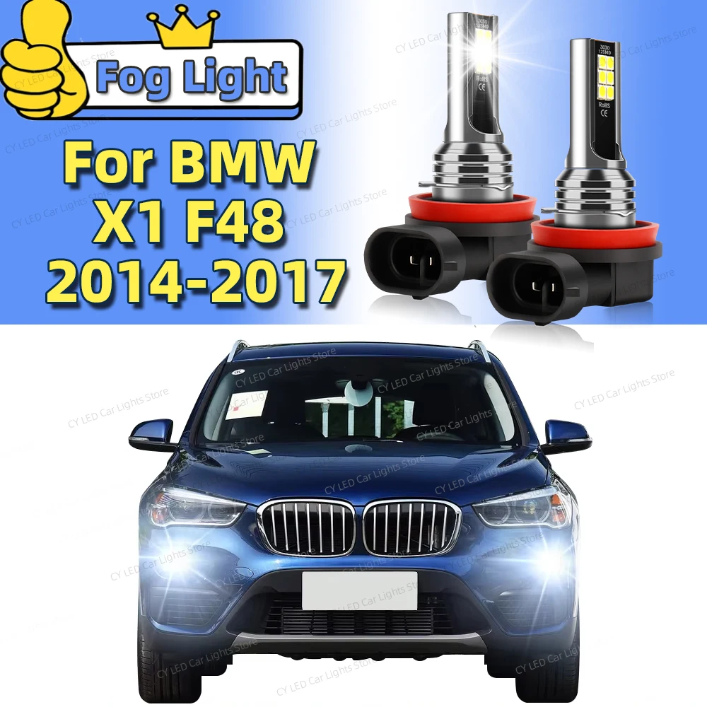 

Для BMW X1 F48 2014 2015 2016 2017 6000K Передняя противотуманная фара 2 шт. Автомобильная светодиодная лампа Аксессуары Лампа Plug and Play 80 Вт