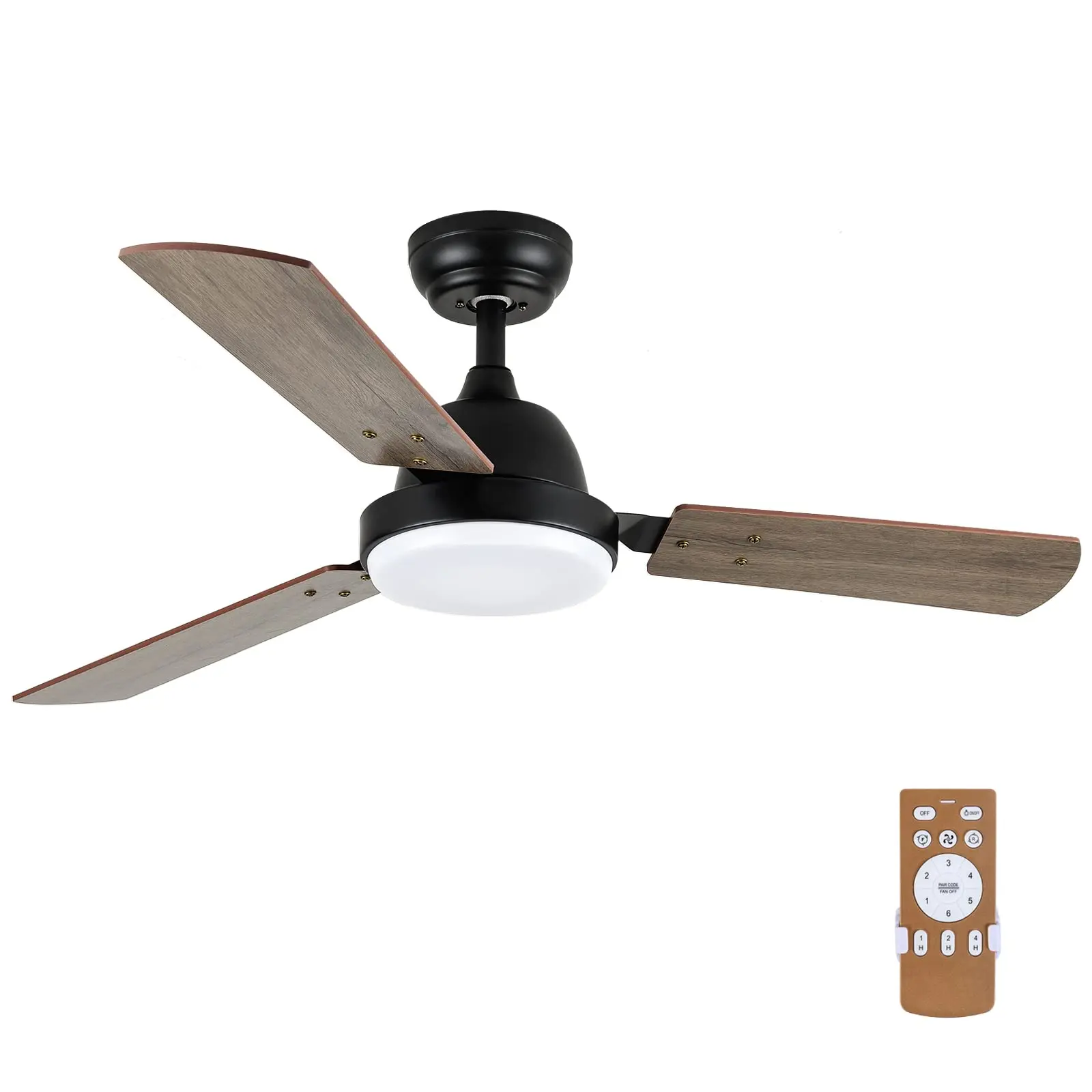 

Simple Deluxe 44-inch Ceiling Fan with LED Light and Remote Control, 6-Speed Modes, 2 Rotating Modes, Timer