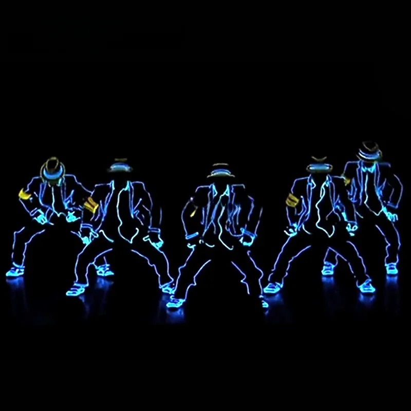 EL Suits New Fashion LED/EL Clothes Luminous Costumes Glow Dance Supplies Light Clothing Men For Holiday DIY Decoration Hot Sale — zdjęcie 2