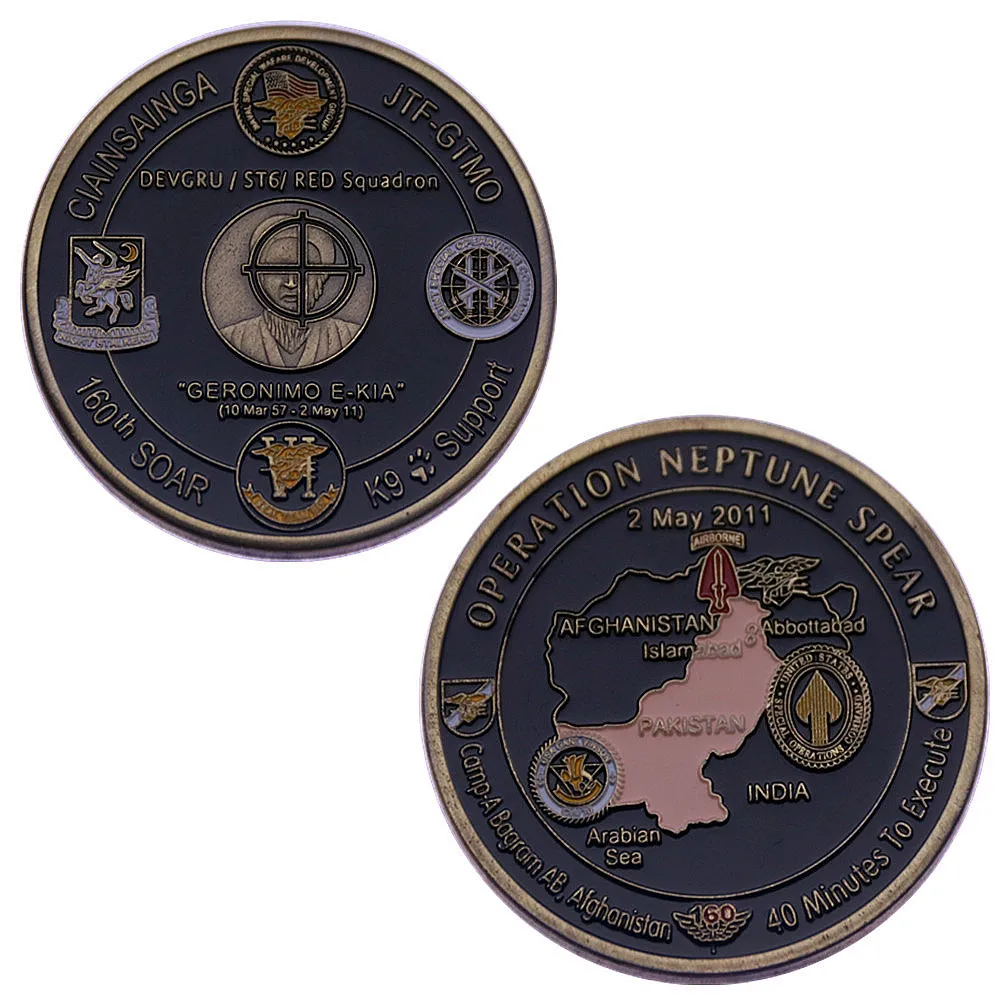 Operation NEPTUNE SPEAR 160th SOAR SEAL Team 6 Navy Challenge Coin