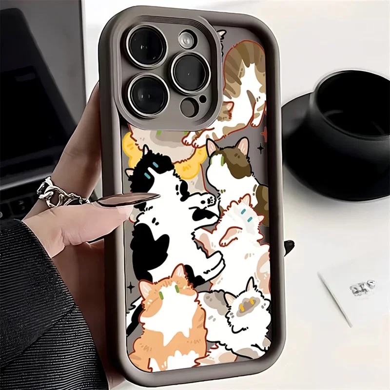 Etui ochronne do Samsung S24 Ultra Funny Cats Painting Protector Case do Galaxy S23 S22 S21 Ultra Plus FE A14 A13 A33 A32 A34 A54 5g Cover — zdjęcie 2