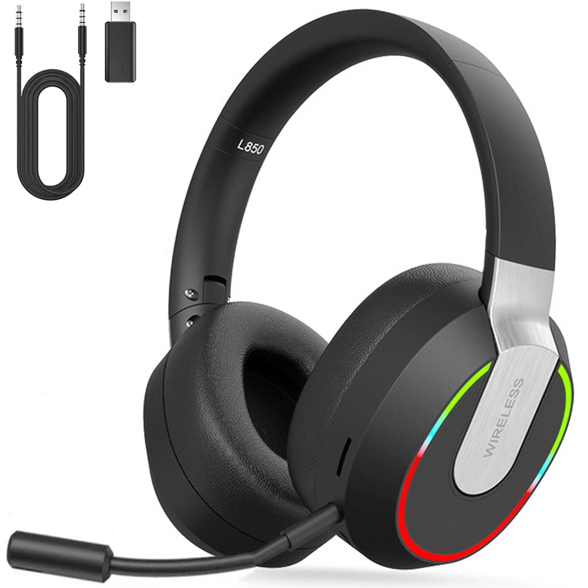 Cuffie da gaming wireless a 2,4 GHz per PC, PS4, PS5, Mac, Switch
