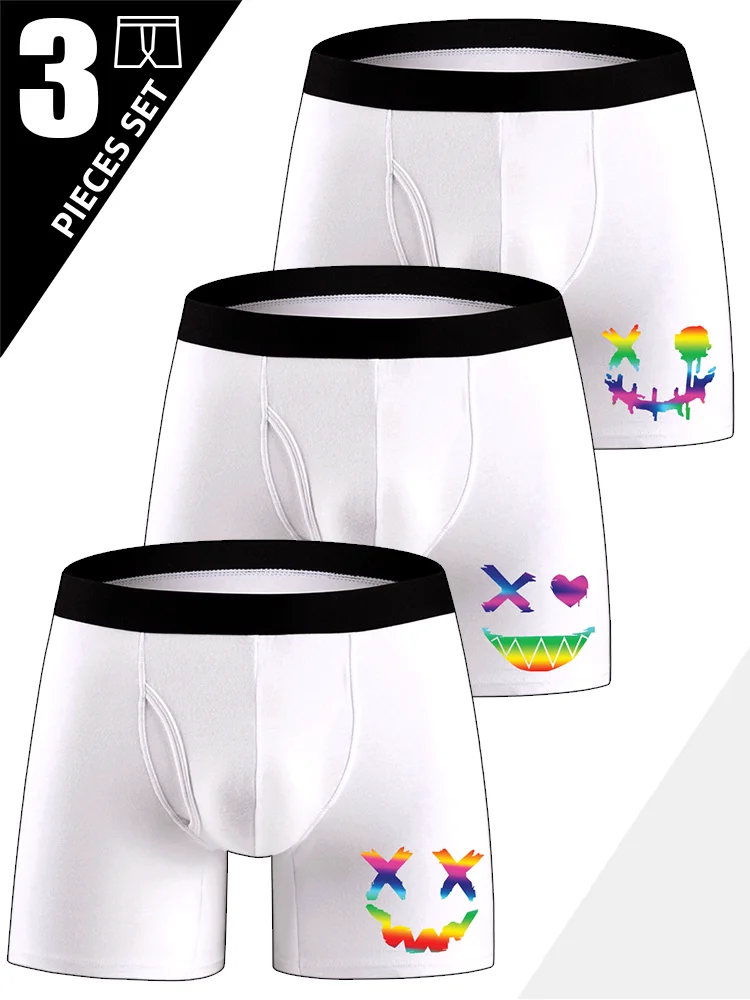 

3 шт. мужских трусов-боксеров из бамбукового волокна, мужские трусы-шорты, мужские трусы с принтом, мужские боксеры, трусы-шорты из бамбукового волокна