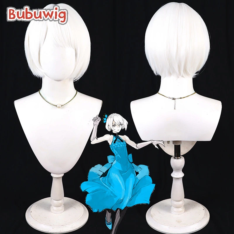 

Bubuwig Synthetic Hair Mitsuki Shirota Cosplay Wigs Otome Game Jack Jeanne Mitsuki Shirota 30cm Short White Wig Heat Resistant