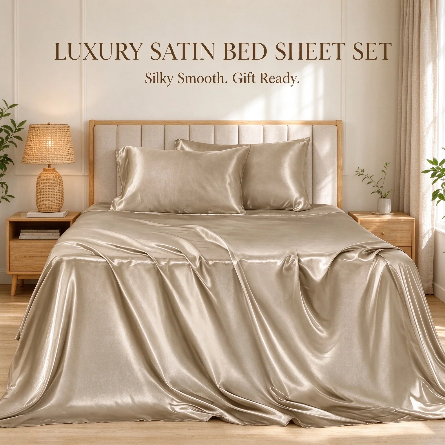 -Piece Home Textile Bundle, Soft Silky Gentle Touch, Elastic Corner Fasteners, 14 Inch Deep Pocket Build, 1 Base Cover,1 Top Cover & 2 Pillow Cases, Multi Sizes Twin Full Queen King