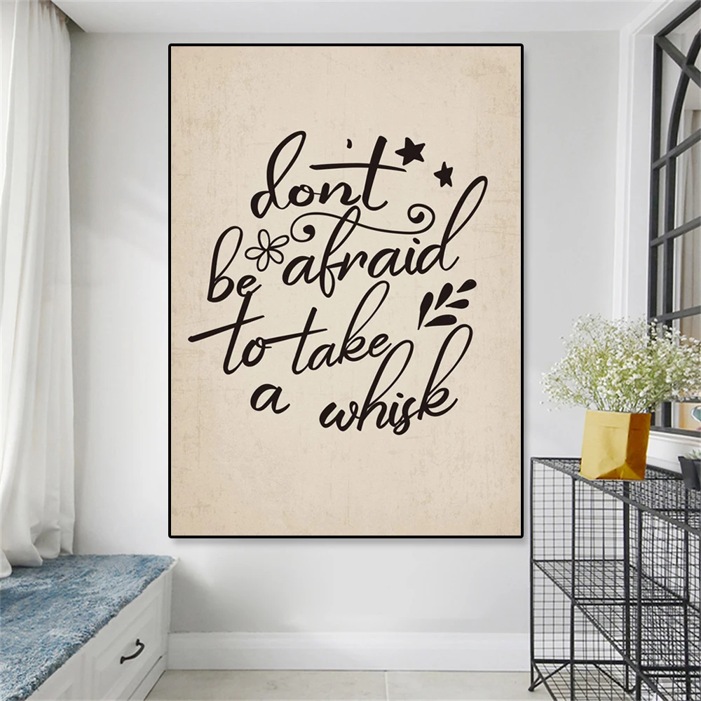 Elegant Inspirational Quotes Art Poster Dont Be Afraid Canvas Paintings Prints Wall Art Pictures Office Home Living Room Decor