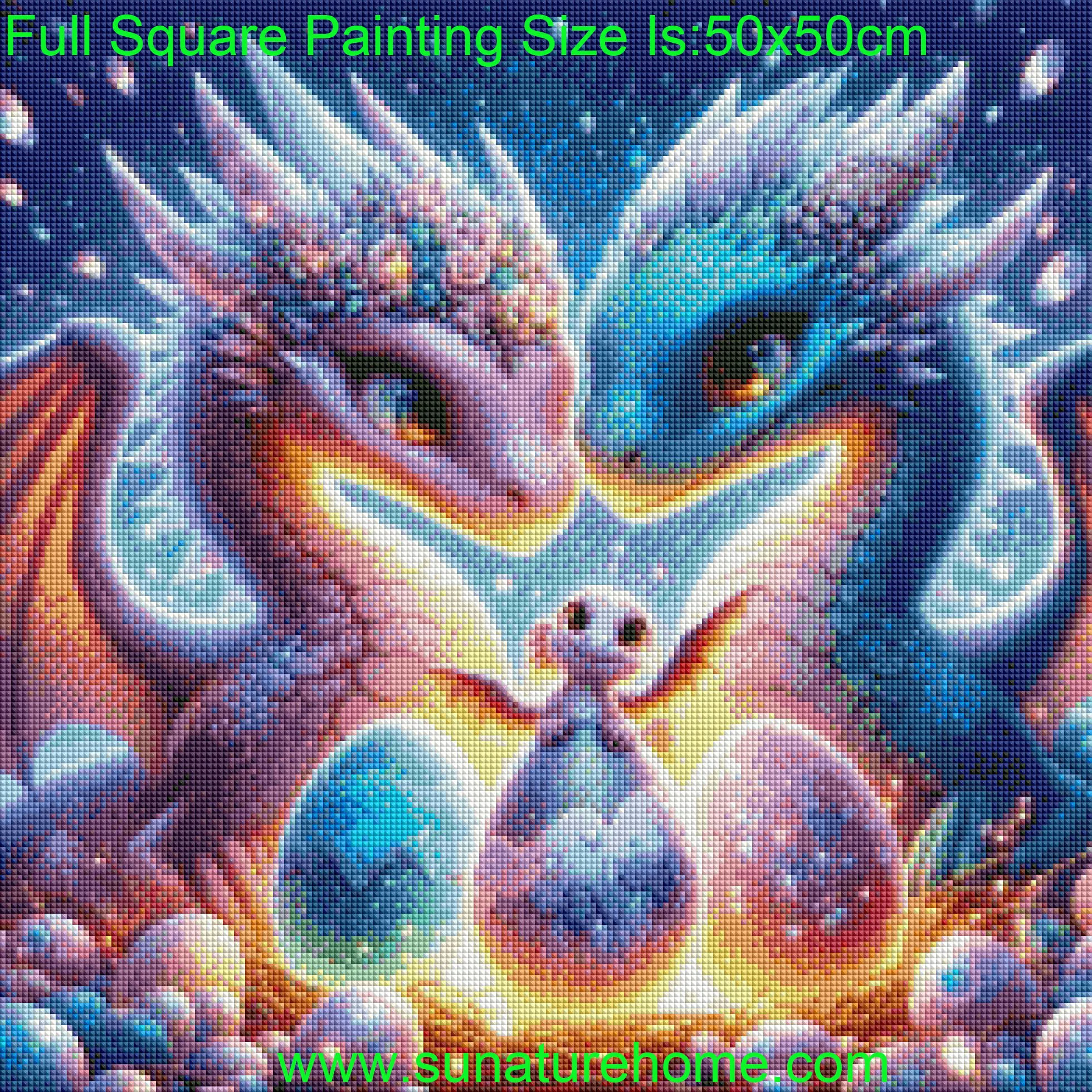 Sunature Full Fairy Dust Drills Diamond Painting Art Full Square Round Drills Dragon Baby Diamond Painting Sunshine Drills