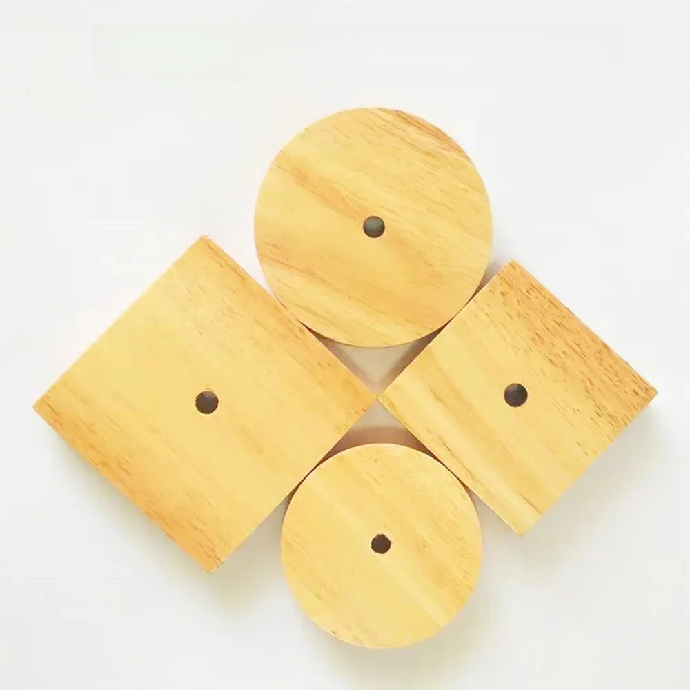 Base de lampe de Table en bois, ronde/carrée de haute qualité 100/120/150mm, Base de lampe d'affichage en bois massif, support de pièces lumineuses pour lampe de Table à faire soi-même