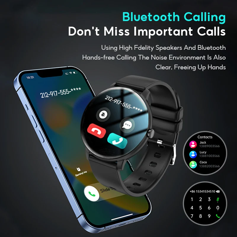 KHwatch GTRMINI Man Watches Ultra thin 1.39"Large Screen Bluetooth Call IP67 Sport Waterproof Watches Digital Watch For Boy Teen