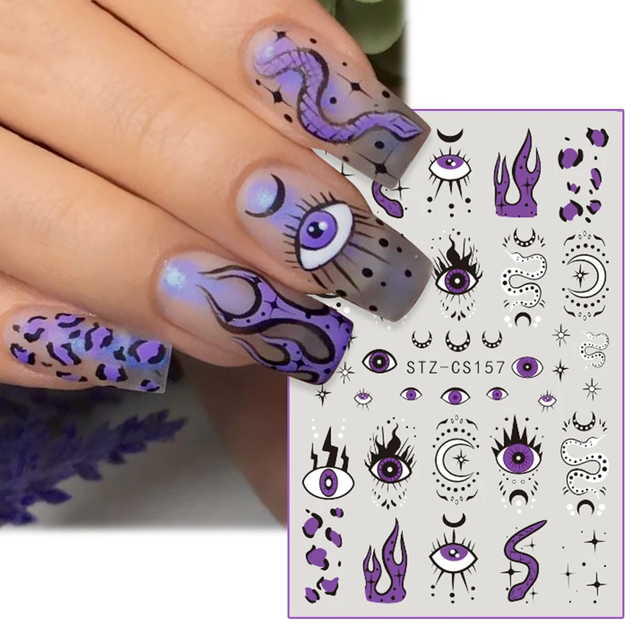 Evil Eyes Stickers on Nail Art Mystery Magical Witchcraft Eyeball Fingernail Decals Daisy Nails DIY Adornment Sliders STZ-CS157