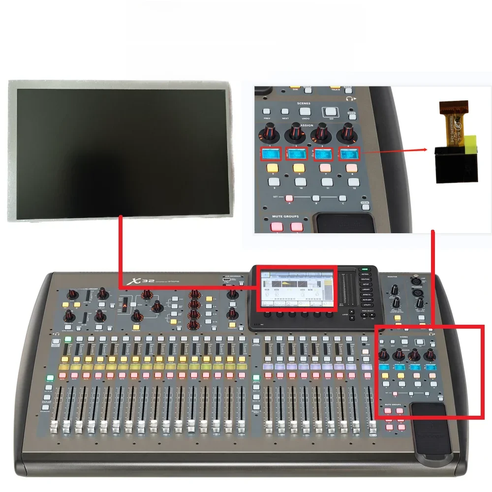 Oryginalny wyświetlacz LCD do wymiany ekranu matrycy Behringer X32 / X32 COMPACT — zdjęcie produktu 4