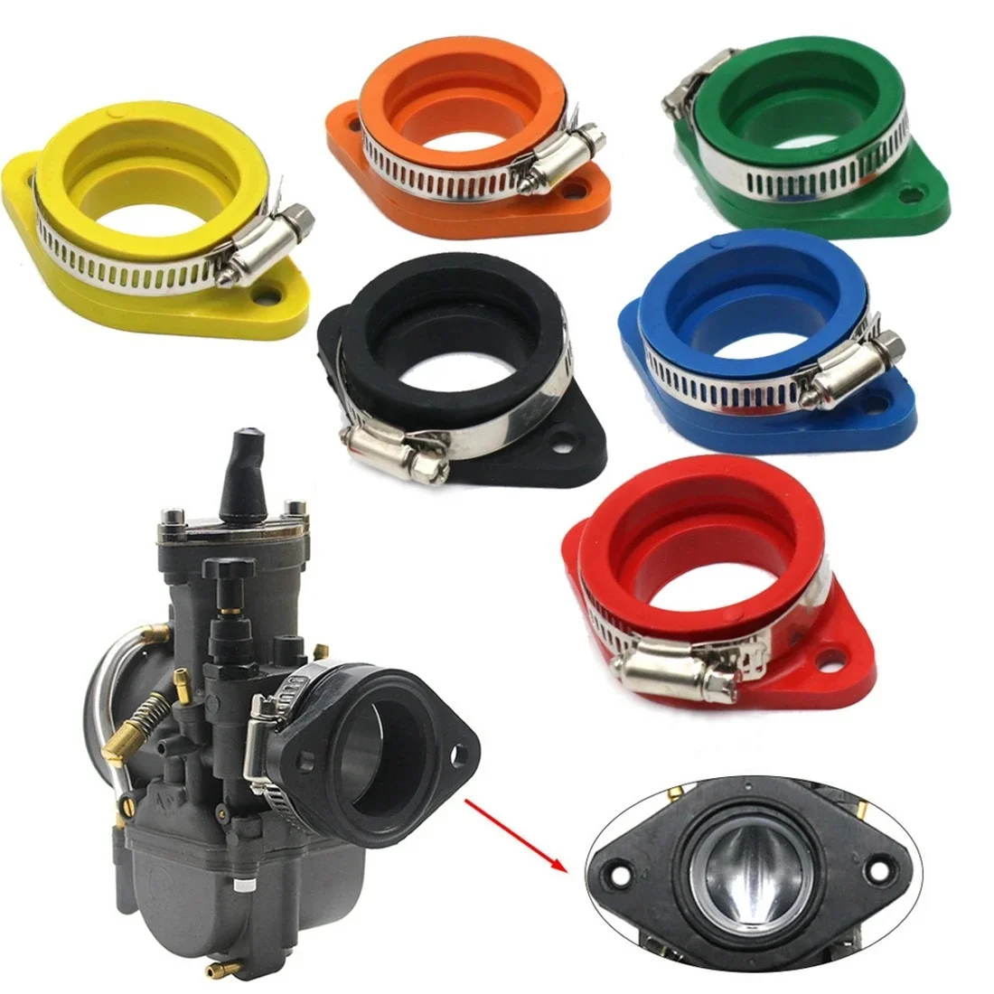 AliExpress Motorcycle Pit Dirt Bike Carburetor Adapter Inlet Intake Pipe Rubber Fit for KEIHIN MIKUNI KOSO PE PWK 21-34mm Air Intake