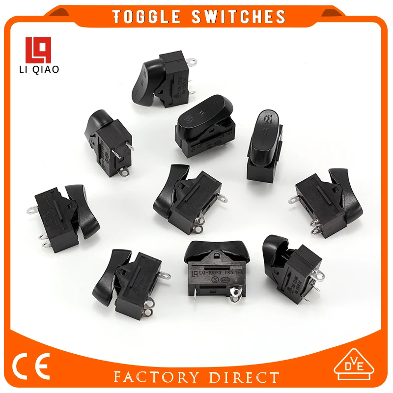 Best quality Hair Dryer Blower Switch 12Pcs 10A 250V AC 3pin Boat Rocker Switch ON-OFF-ON Snap-in Mini Power Switch