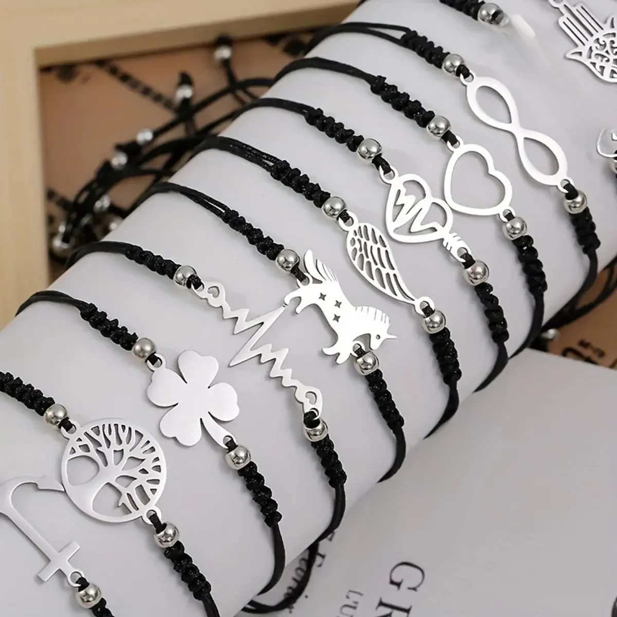 12 pièces/ensemble élégant bracelet à breloques tressé en acier inoxydable pour hommes-parfait pour un usage quotidien et un cadeau à la famille et aux amis