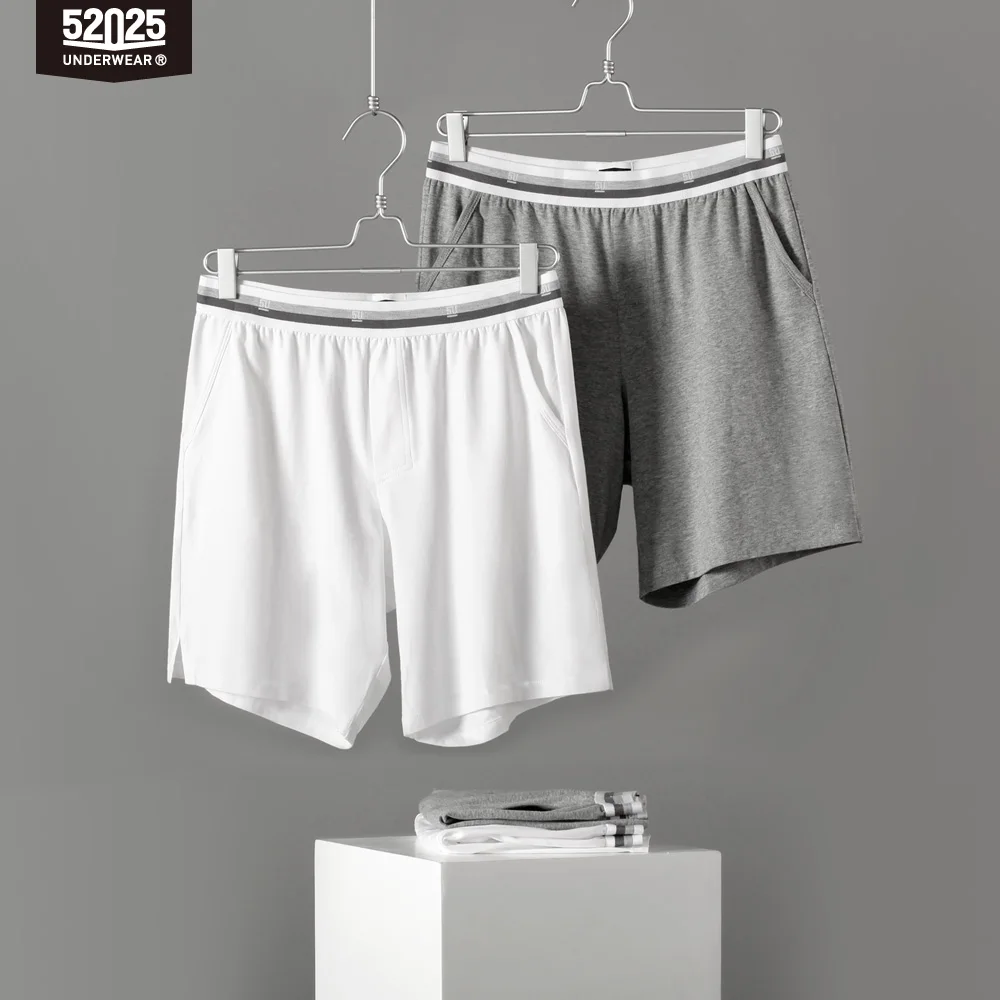 52025 Home Shorts 2-Pack Sleep Shorts Men Pyjama Shorts Cotton Modal Breathable Pajama Pants Comfortable Pajama Shorts PJ Pants
