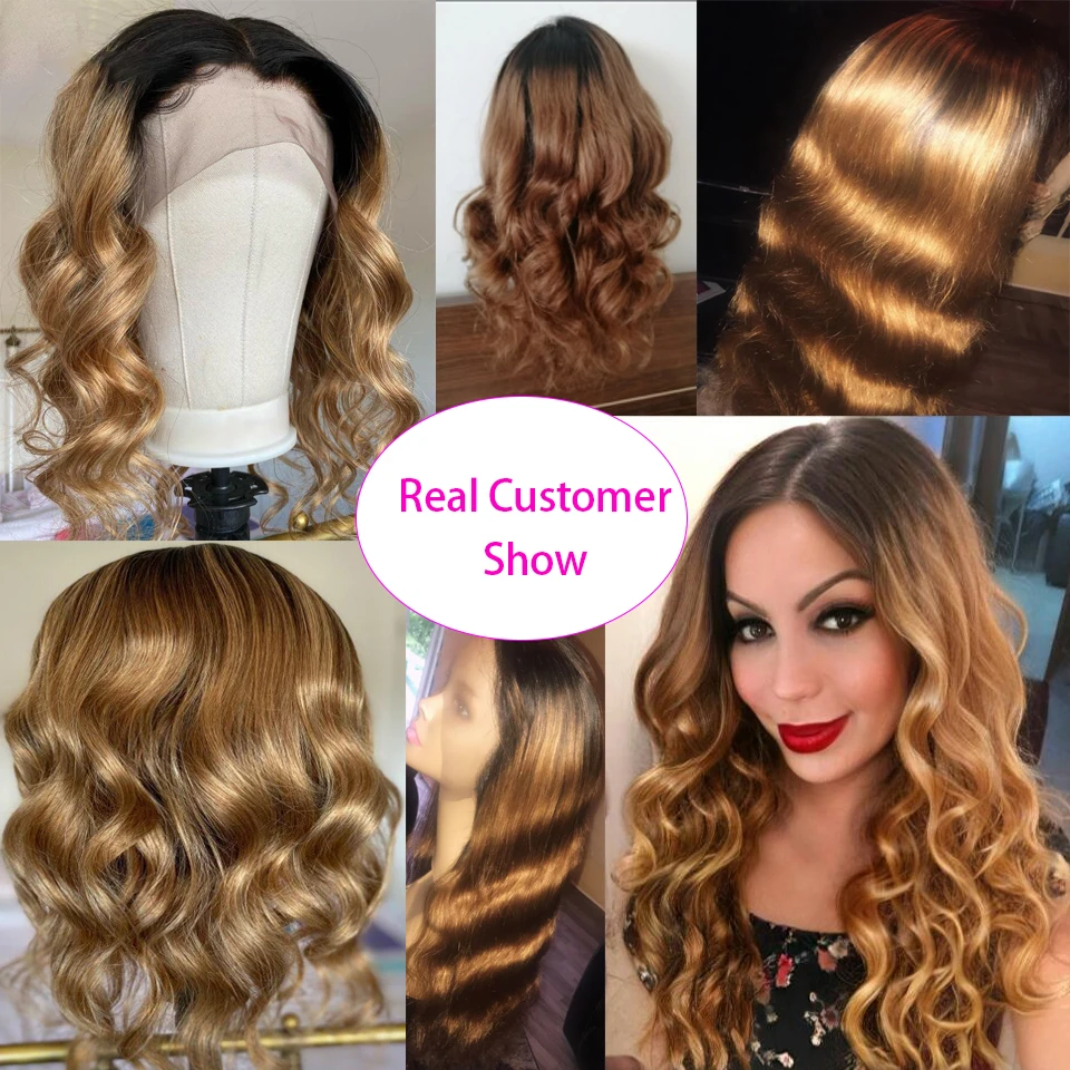 Dark Roots Blonde Body Wave Lace Front Wig Ombre Hd Lace Front Human Hair Wigs 1B/27 30 Brazilian Glueless Wig On Sale Cheap