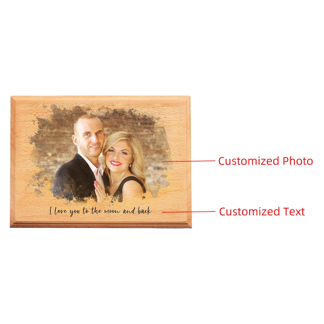 Custom Wooden Photo Frames Vintage Home Decor Personalized Printed Photos Couple Wedding Mother Father Anniversary Birthday Gift