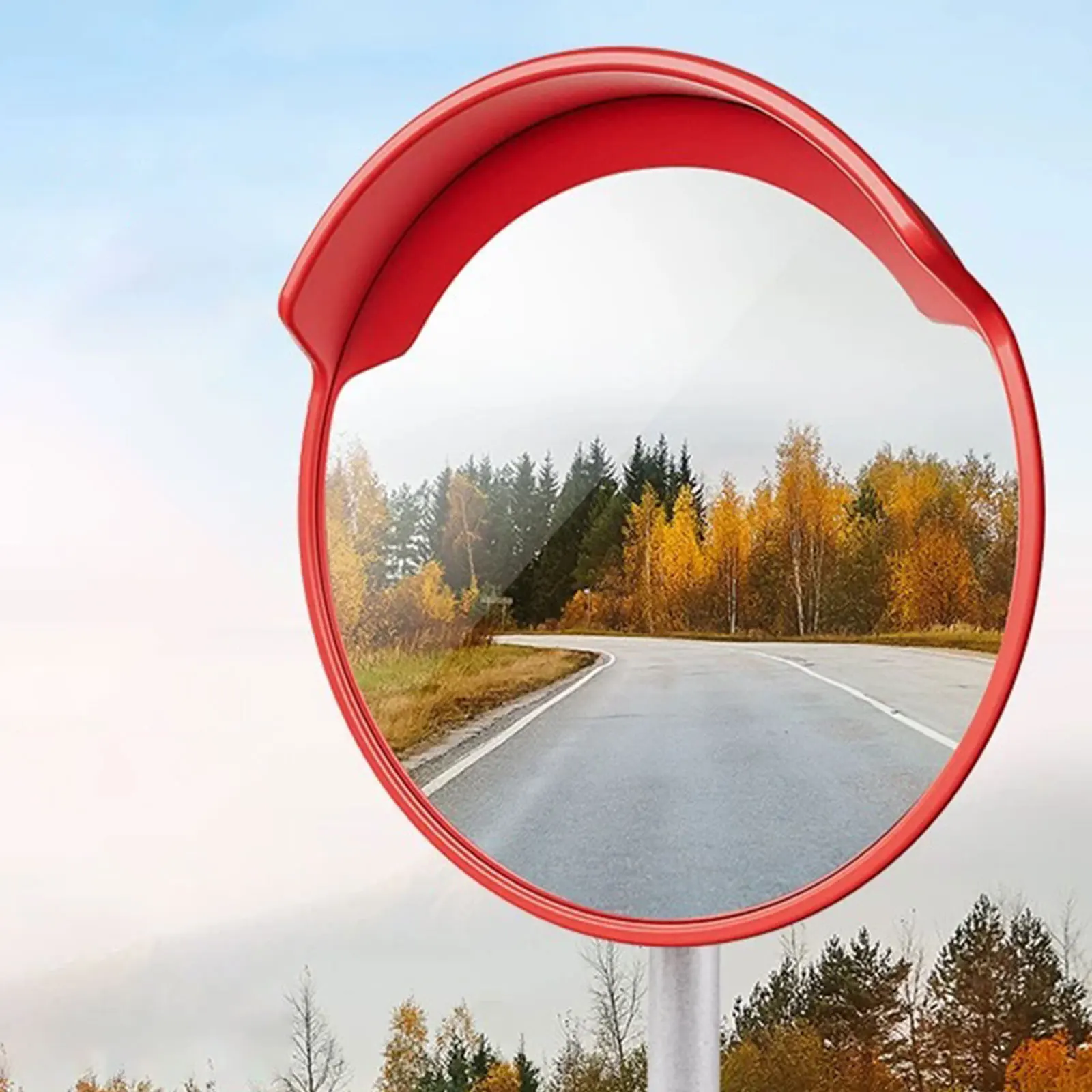 45-75cm Convex Traffic Mirror Wide Angle Road Parking Mirror Security Curved Road Mirror with Bracket for Blind Spot Parking