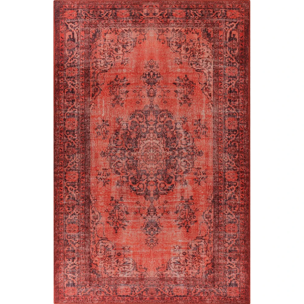 Blues Chenille Vintage Patterned Woven Base Decorative Red Living Room , Kitchen Carpet Quality Handmade Middle East Design