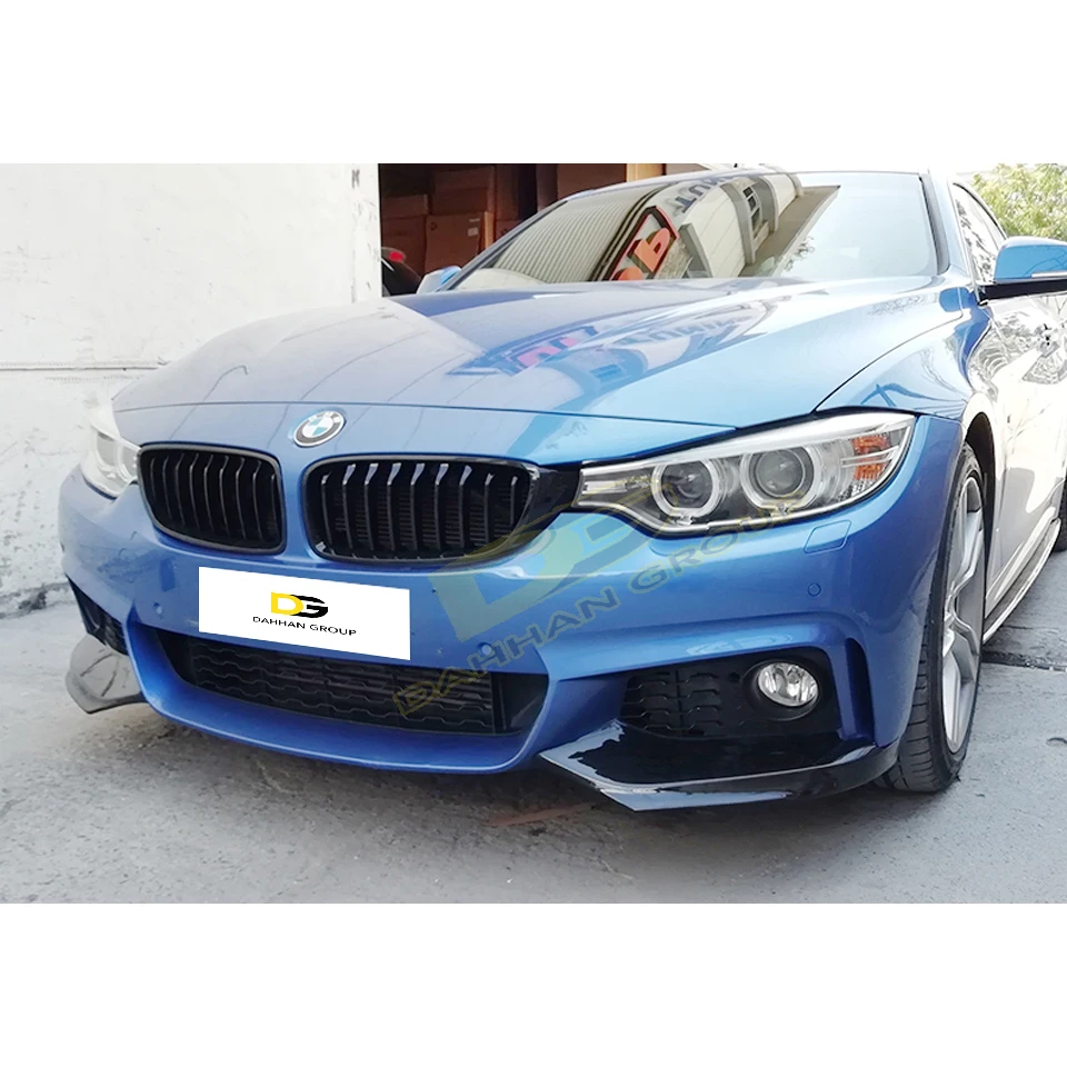 BMW 4 Serie F32 F36 M Tech 2014 - 2020 Front Stoßstange Ecke Klappen Verlängerungs Links und Rechts Klavier Glanz schwarz Kunststoff