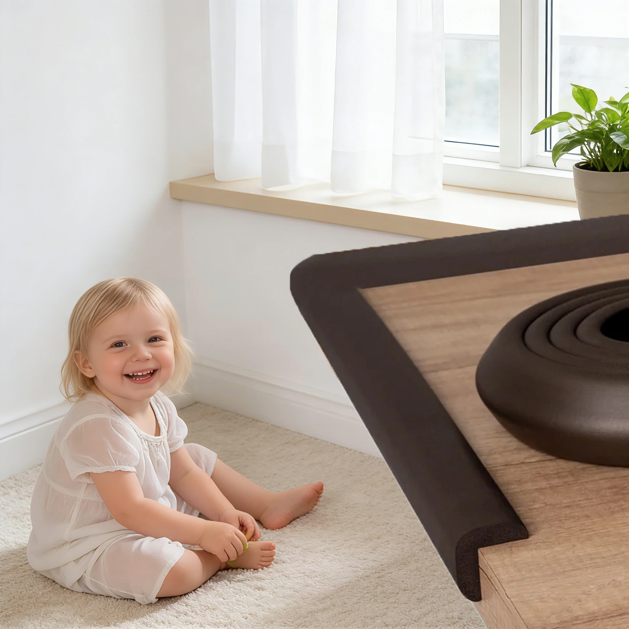 

2 м утолщенные полоски для детского бампера, защитные полоски для детского бампера, защитный край стола, угловые защитные полоски для журнального столика, материал NBR