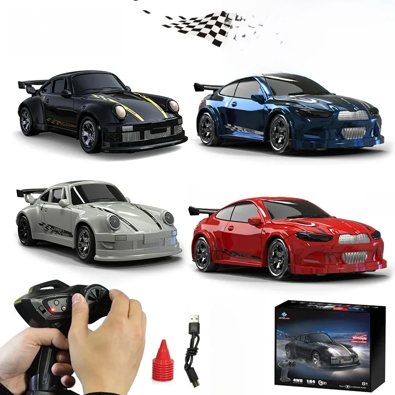 KF20 1/64 High Speed Drift RC Auto 2.4G 4WD Afstandsbediening Mini GTR Raceauto Model voor Jongens Kinderen Speelgoed Cadeau - afbeelding 2