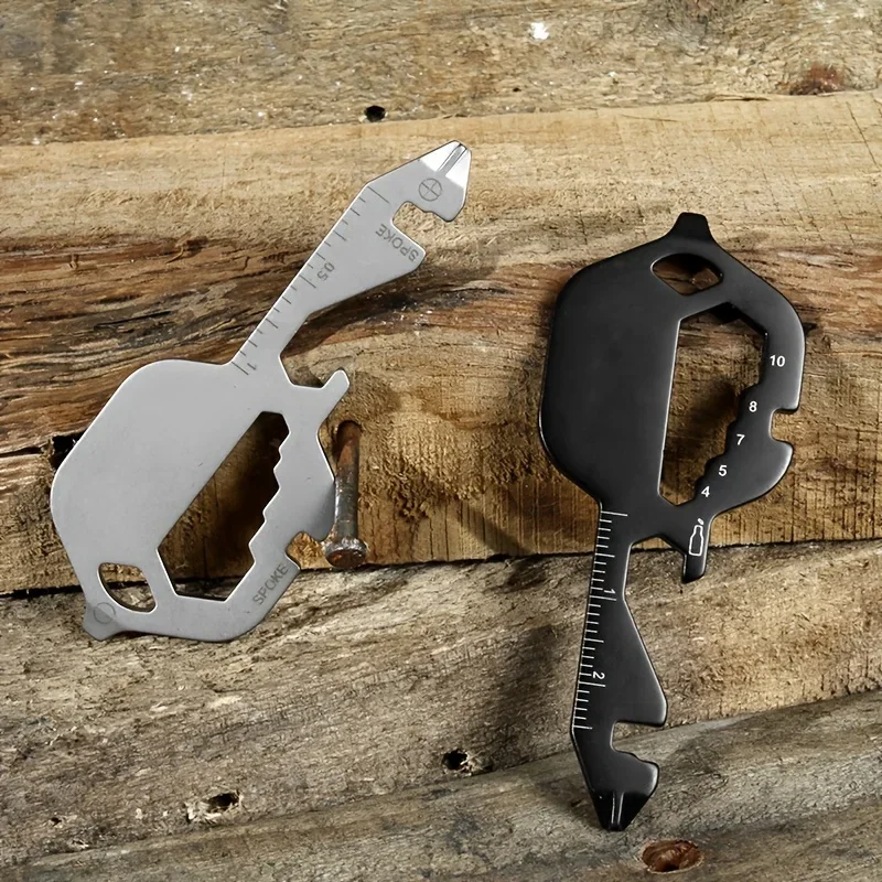 Porte-clés multi-outils en forme de clé en acier inoxydable, Mini tournevis multifonctionnel, ouvre-bouteille, porte-clés fendu, outil de réparation de poche