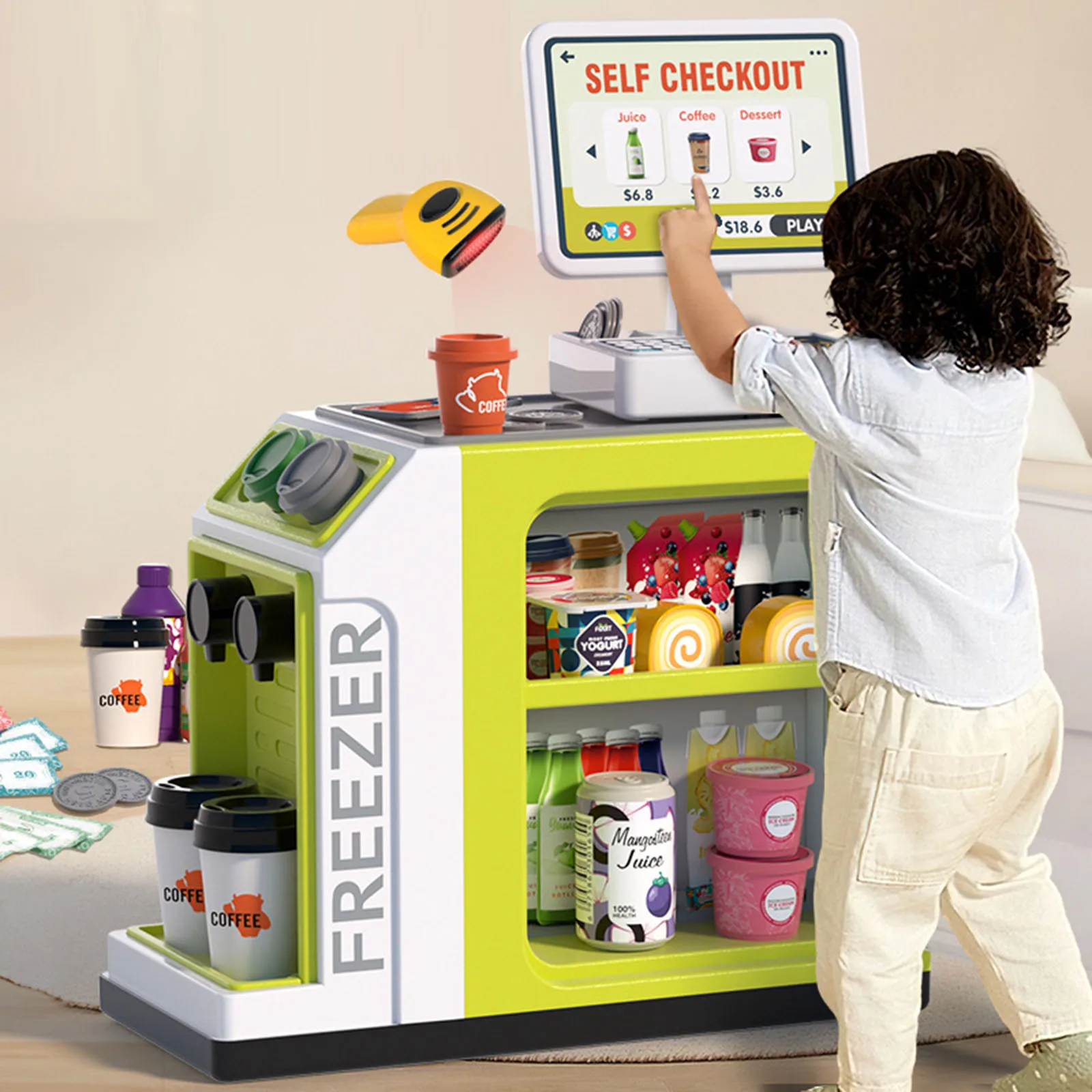Pretend Register ชุดของเล่นความคิดสร้างสรรค์ Fine Motor Skill นับเงินของเล่น Pretend Play สําหรับอายุ 3-7 เด็กหญิงเด็กชายวันหยุดของขวัญ