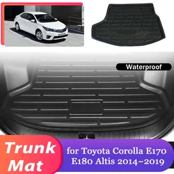 Car Trunk Mat for Toyota Corolla E170 E180 Altis Hybrid 2014~2019 Luggage Waterproof Cargo Pad Liner Cover Carpet Accessories