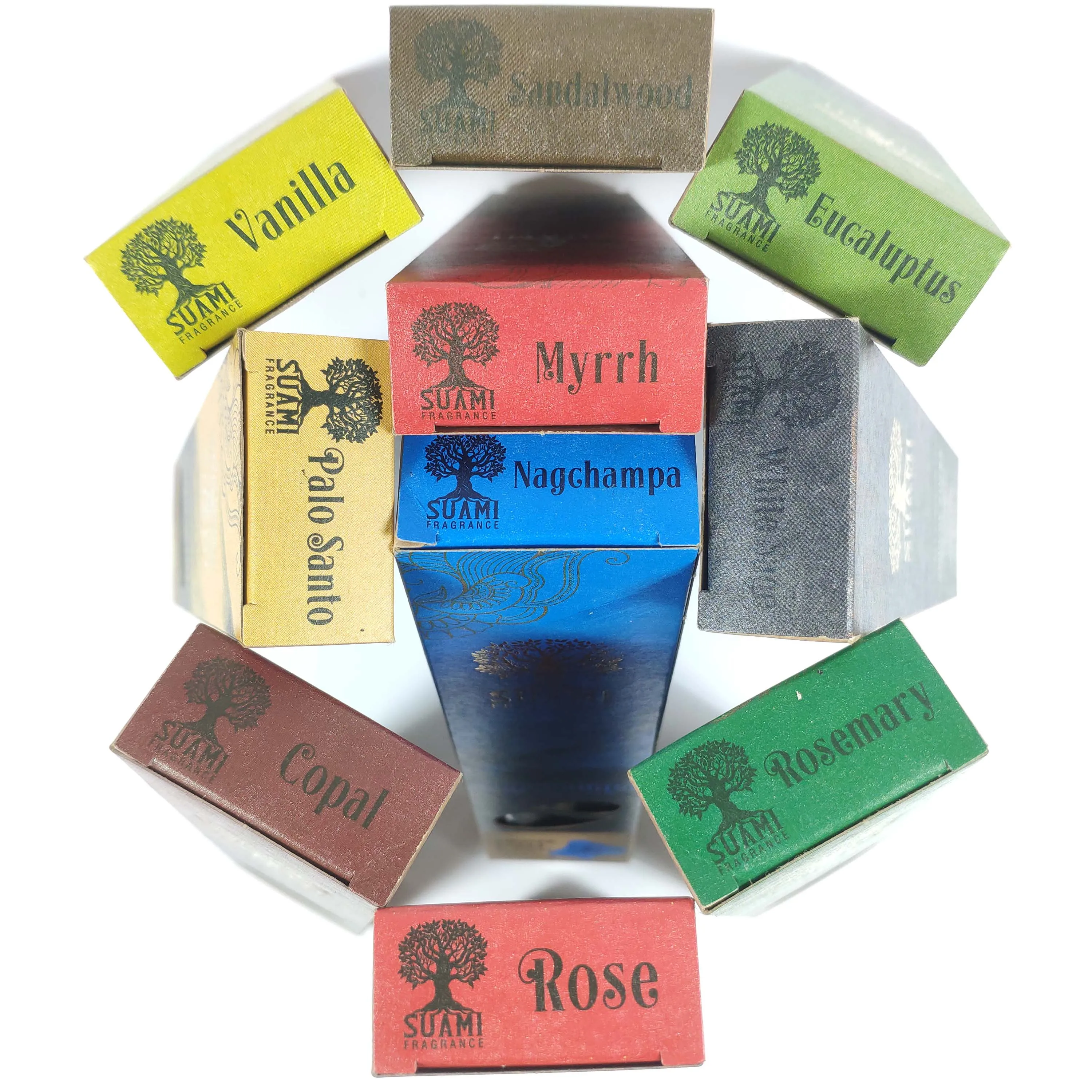 أعواد تلطخ البخور الأصلية من عطور أوم المصنوعة يدويًا عضويًا رودا كوبال 7 شاكرات لافندر روزماري مر خشب الصندل بالو سانتو بخور روحي مختصرات تنظيف كاملة تفتح مسارات 7X7 ضد