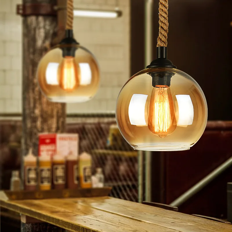 

Modern Minimalist Pendant Lamp Unique Retro Hemp Rope Suitable For Kitchen Bar Café For Clothing Store Decoration Lighting