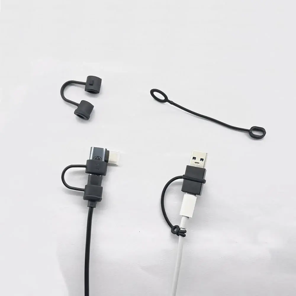 4 Stück Silikon Anti-Verlust-Abdeckung Schutzhülle Kabel Konverter Halter Strap Tether für verschiedene Ladeadapter – Detail 11