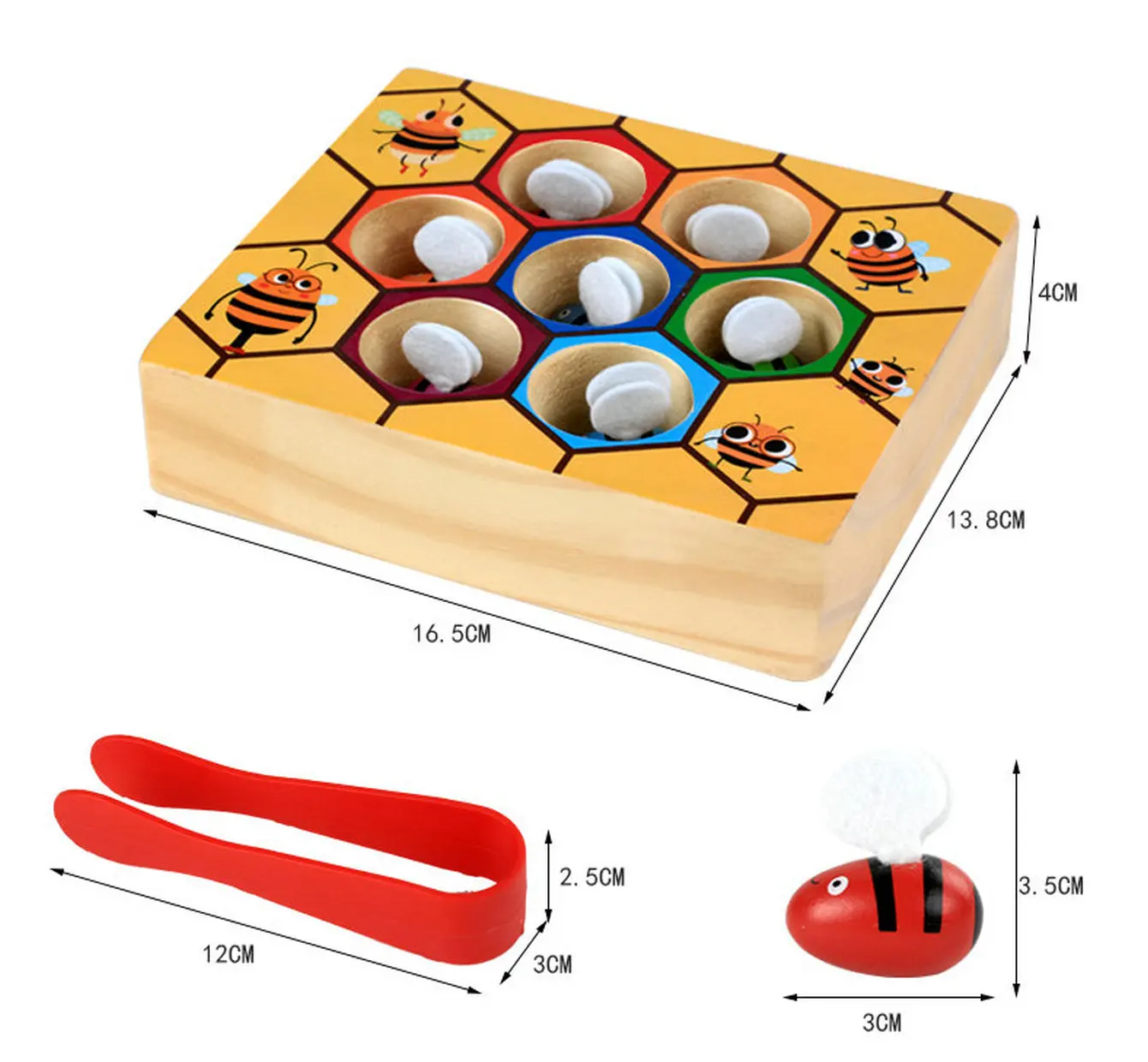 Braçadeira abelha para colmeia jogo de correspondência, quebra-cabeça de classificação de cores montessori, brinquedo de habilidade motora fina, brinquedo de presente educacional precoce