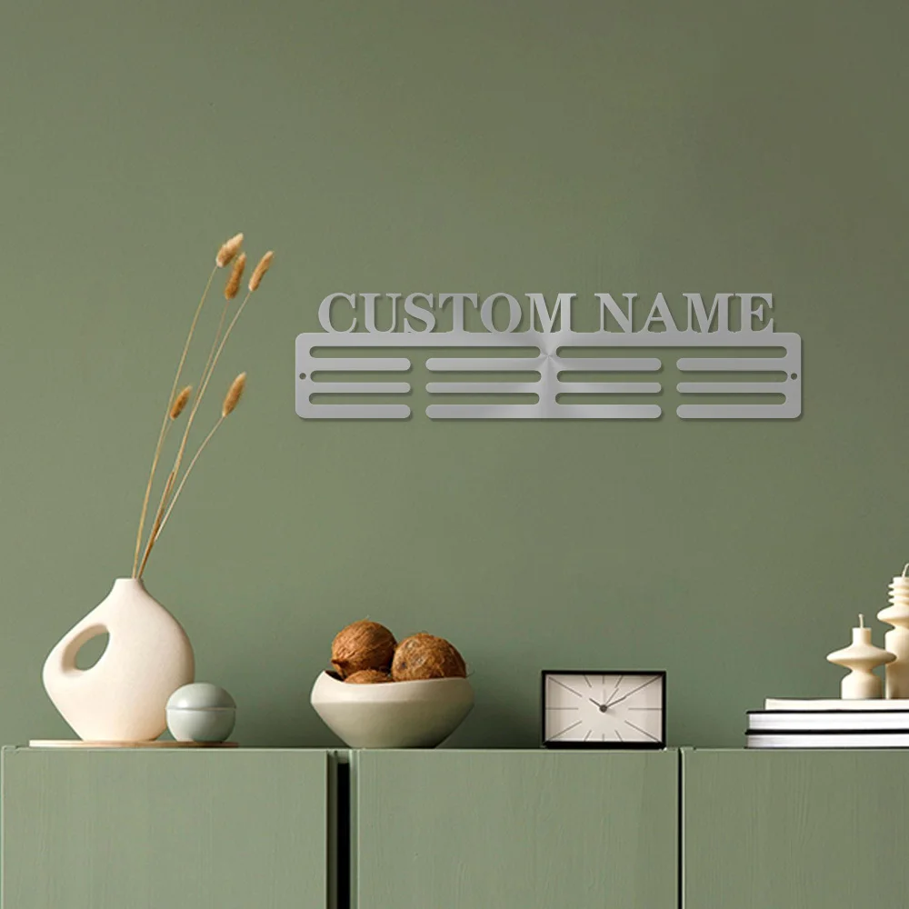 Personalized Metal Medal Rack Custom Sports Medal Holder Wall Display Organizer for Medals & Ribbons view 4