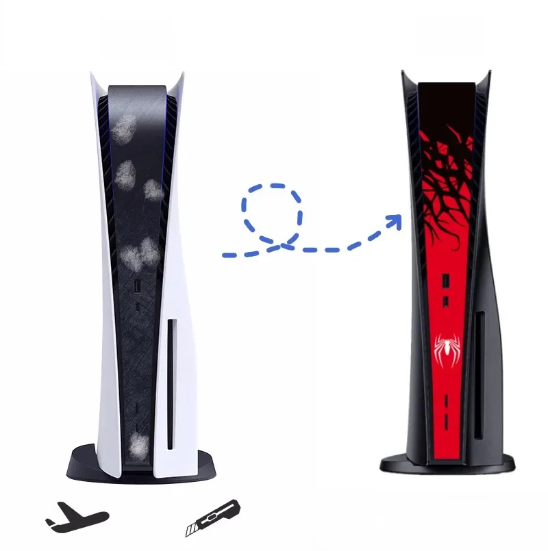 Autocollants intégraux de peau centrale pour Console Playstation PS5, partie d'araignée centrale, barre lumineuse hôte, autocollant en vinyle pour PS5