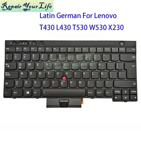 Teclado Trackpoint latino alemán retroiluminado para Lenovo ThinkPad L430 T430S T430 T530 W530 L530 X230 V130020AK3 04X1318 V130020C3