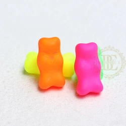 4 Pieces (One Color Each) Czech Glass Gummy Bear Bead Assorted Neon Colors - 19x10mm (97063)