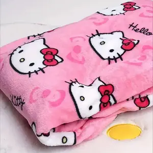 Sanrio Hello Kitty Y2k Piyama Flanel Anime Kawaii Celana Rumah Kasual Kartun Wol Hangat Wanita Celana Mode Musim Gugur Musim Dingin 8 celana piyama halloween hello kitty dengan penjualan terbaik - №