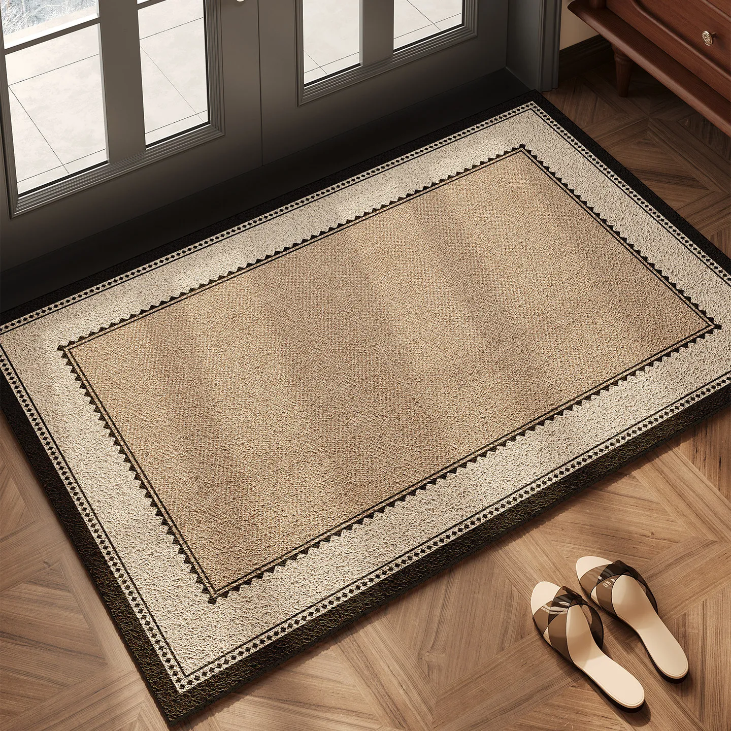 Modern Minimalist Door Mat PVC Silk Loop Entrance Floor Mat Outdoor Custom Doormat Dirt Barrier Washable Non-Slip Hallway Rug
