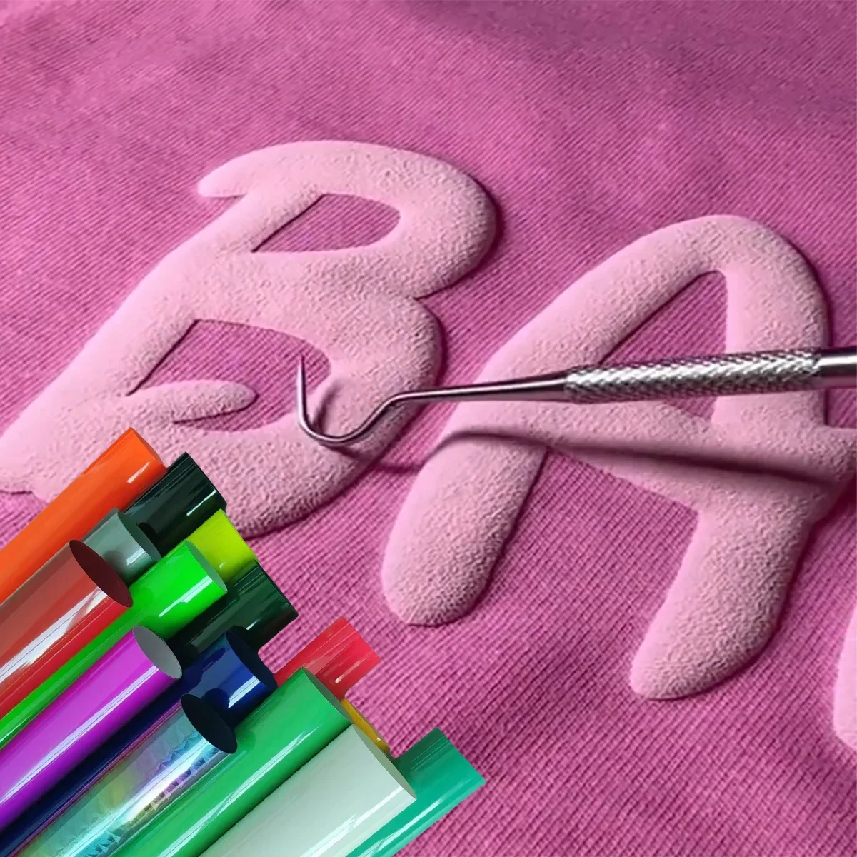 1PC 3D bouffée transfert de chaleur vinyle bricolage personnalisé vêtements Logo