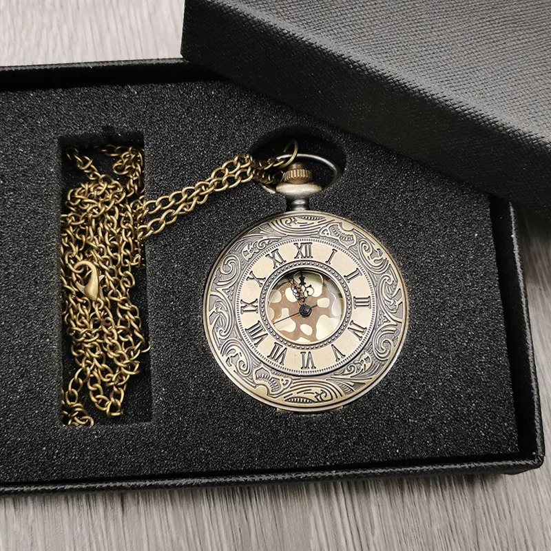 New Luxury Gold Pocket Watch Box Case Watch Gift Boxes Paper Case Storage