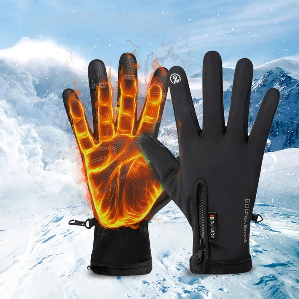 AliExpress NONE Water Resistant Motorcycle Gloves Touch Screen Motorbike Riding Gloves Winter Thermal Fleece Lined Skin-Friendly Cycling Gloves