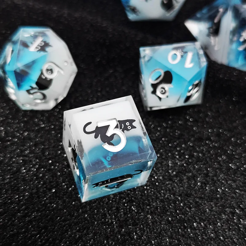 

7 шт. кошачьи кубики, набор цветочных кубиков, набор кубиков-бабочек, D&D RPG, кубики из смолы для Dungeon and Dragons, игральные кости Dnd, игроки, кубики rpg
